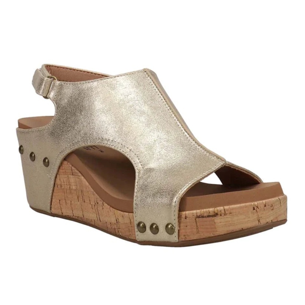 Corkys Carley Antique Gold Wedge Shoe